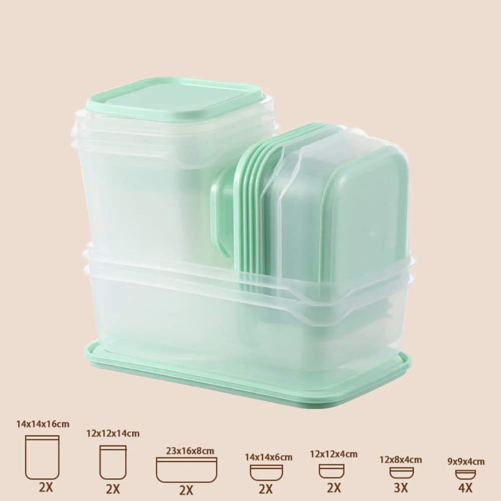 Set di 17 Contenitori Impilabili per Alimenti con Coperchio, Scatole Riutilizzabili per Preparazione Pasti, Contenitori Ermetici in Plastica per Conservazione Cibo, Adatti al Microonde