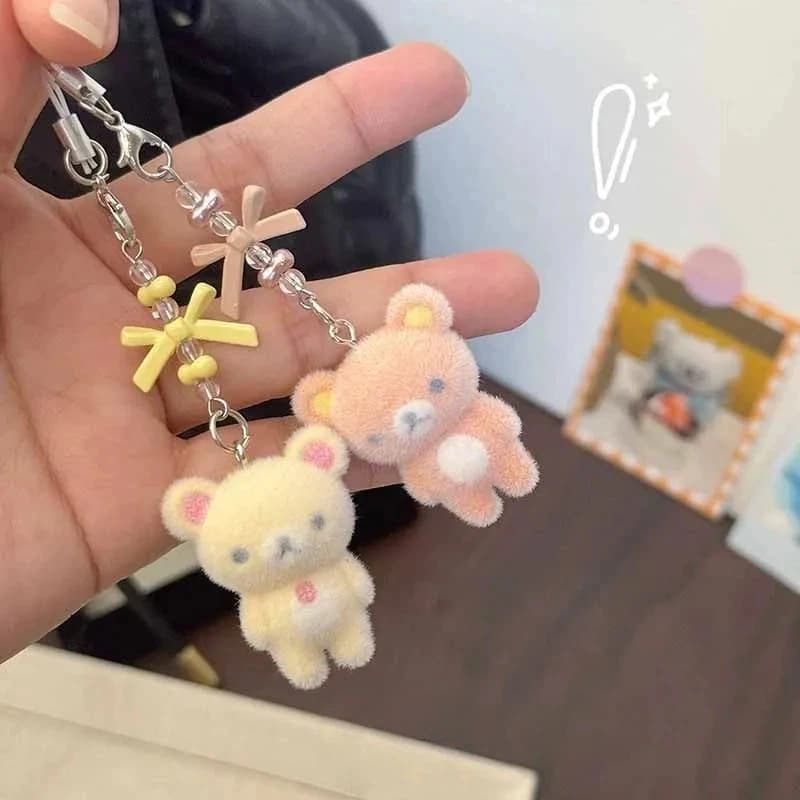 Portachiavi Rilakkuma Super Carino Bicolore in Peluche, Decorazione per Borsa e Telefono, Ideale per Coppie e Ragazze
