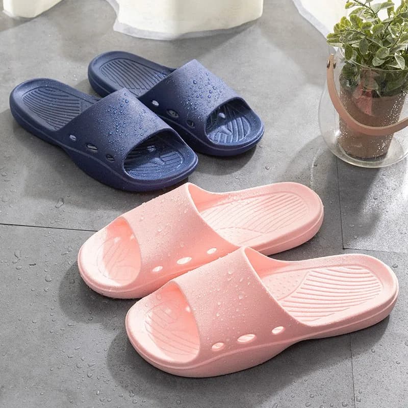 New Women Non-Slip Slippers Men Slides Shower Shoes Concise Wear-resistant Couples Indoor Home Bathroom Quick-Drying Shoes
