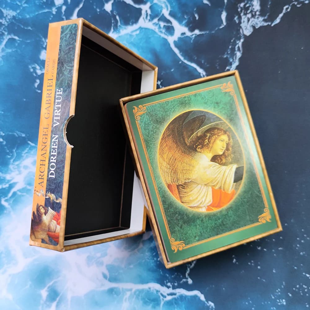 Carte Oracle dell'Arcangelo Gabriel RareAngelCards 12 x 8,7 cm di grandi dimensioni | Scatola rigida | Include guida PDF tramite codice QR