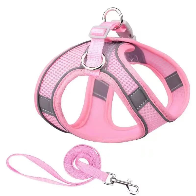 Comfortable Breathable Backpack-Style Dog Chest Harness with Reflective Strips Explosion-Proof Leash Attached for Dogs