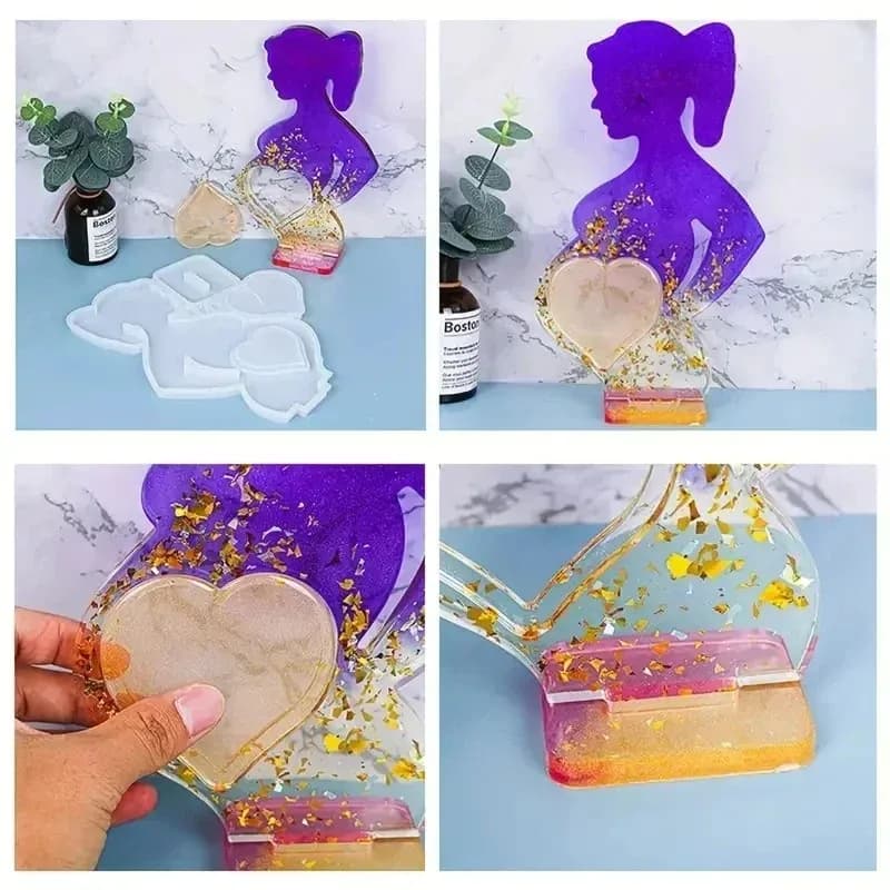 Top Quality DIY Resin Silicone Mold for Epoxy Pregnant Photo Display Stand - Unique Mother's Day Birthday Anniversary Gift Idea