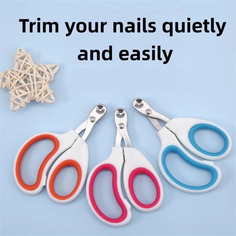 Dual Size Hole Cat Nail Scissors Comfort Silicone Grip Prevent Splitting Nails Quiet Pet Grooming Tool For Indoor Kittens