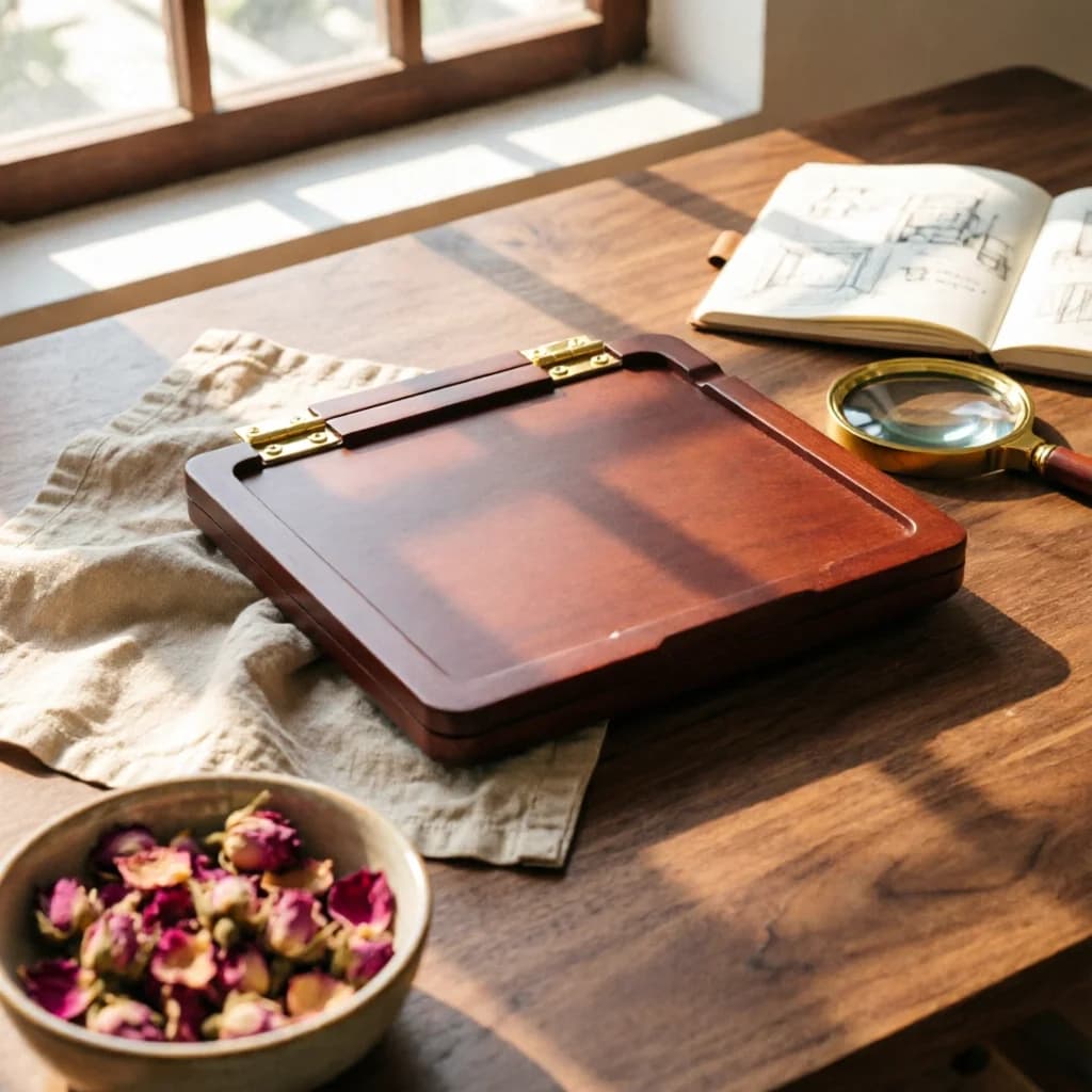 Wooden Reed Storage Case with Humidity Gauge Protective Reed Box for Daily Practice and Gigs