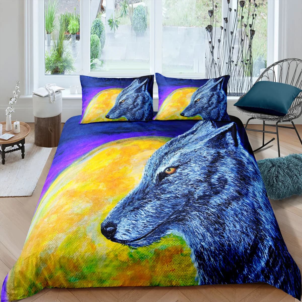 3D Stampa Leone Animale Lupo Copripiumino Set Doppio Stile Europeo E Americano Housse De Couette Set di biancheria da letto Trapunte King 2021