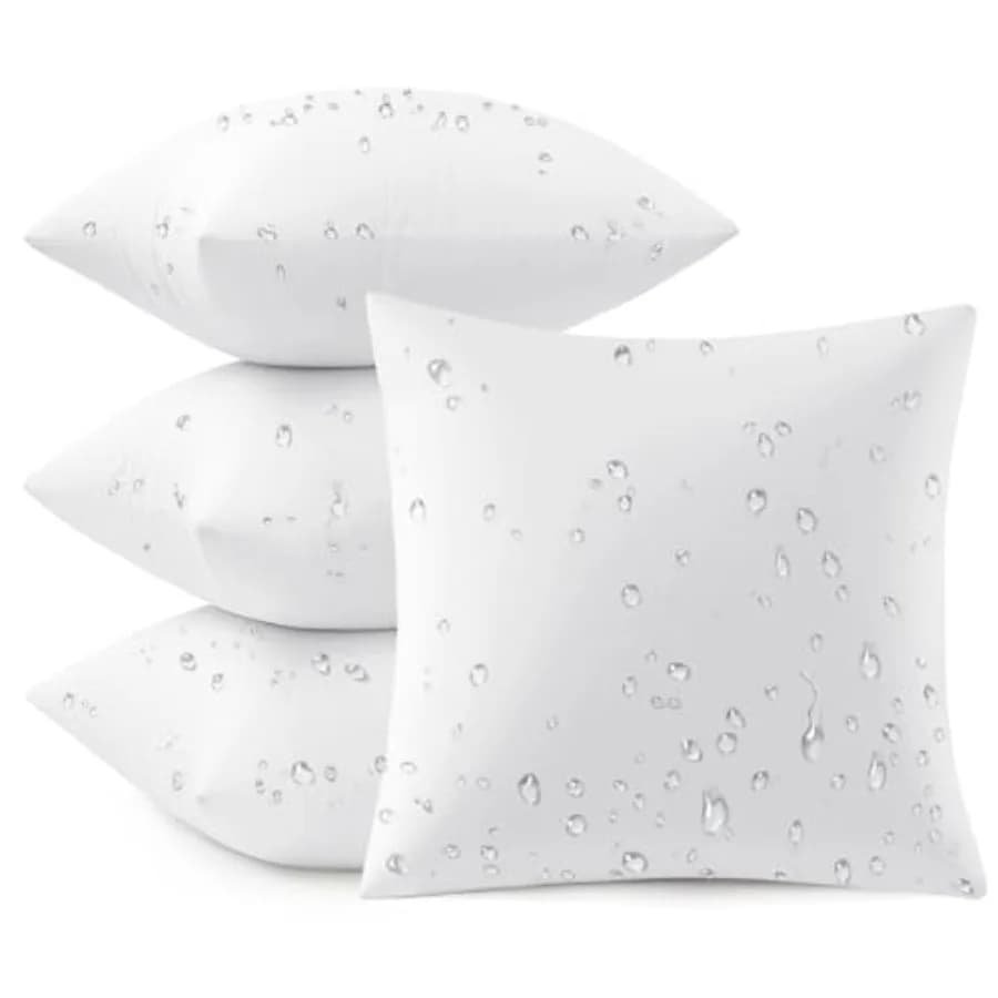 Set di 4 cuscini da esterno impermeabili, decorativi, con imbottitura in fibra vergine al 100% per patio, divano e poltrona.