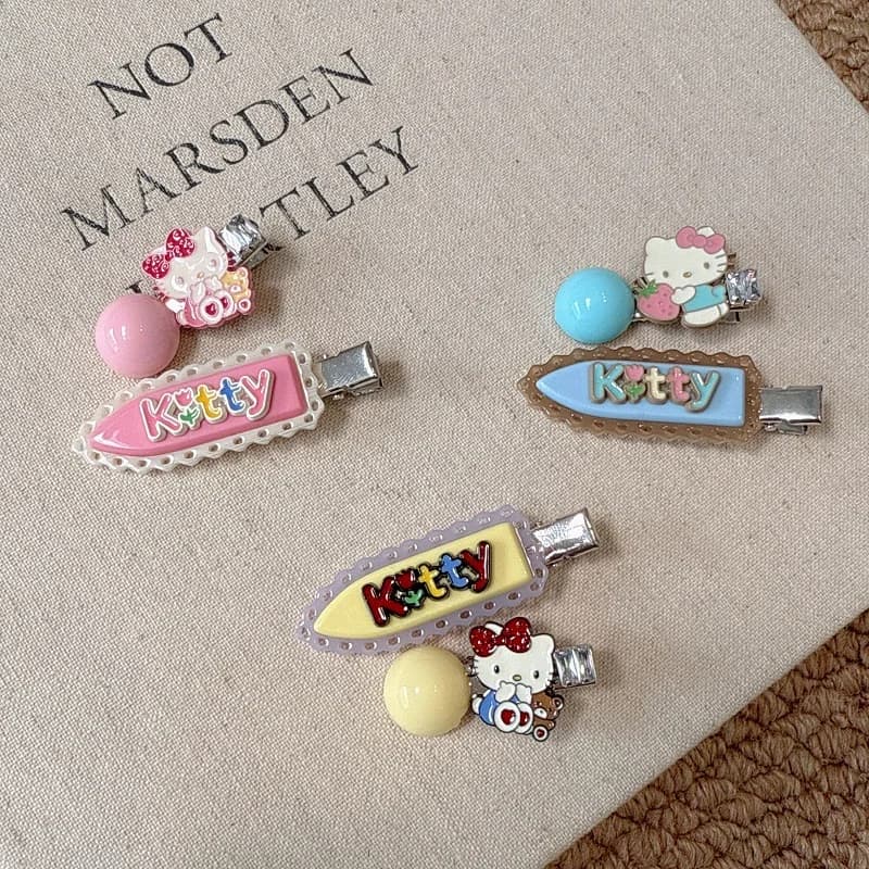 Anime Kawaii Hello Kitty Accessory Cartoon Kt Cat Couple Hair Clips Sweet and Cute Hair Clips for Girls Hair Accessories