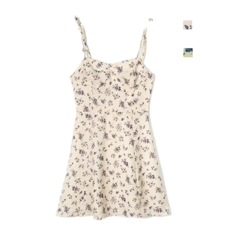 Retro Countryside Style Floral Print Crop Dress Women's Summer New Vacation Tourist Style One Shoulder Short Skirt