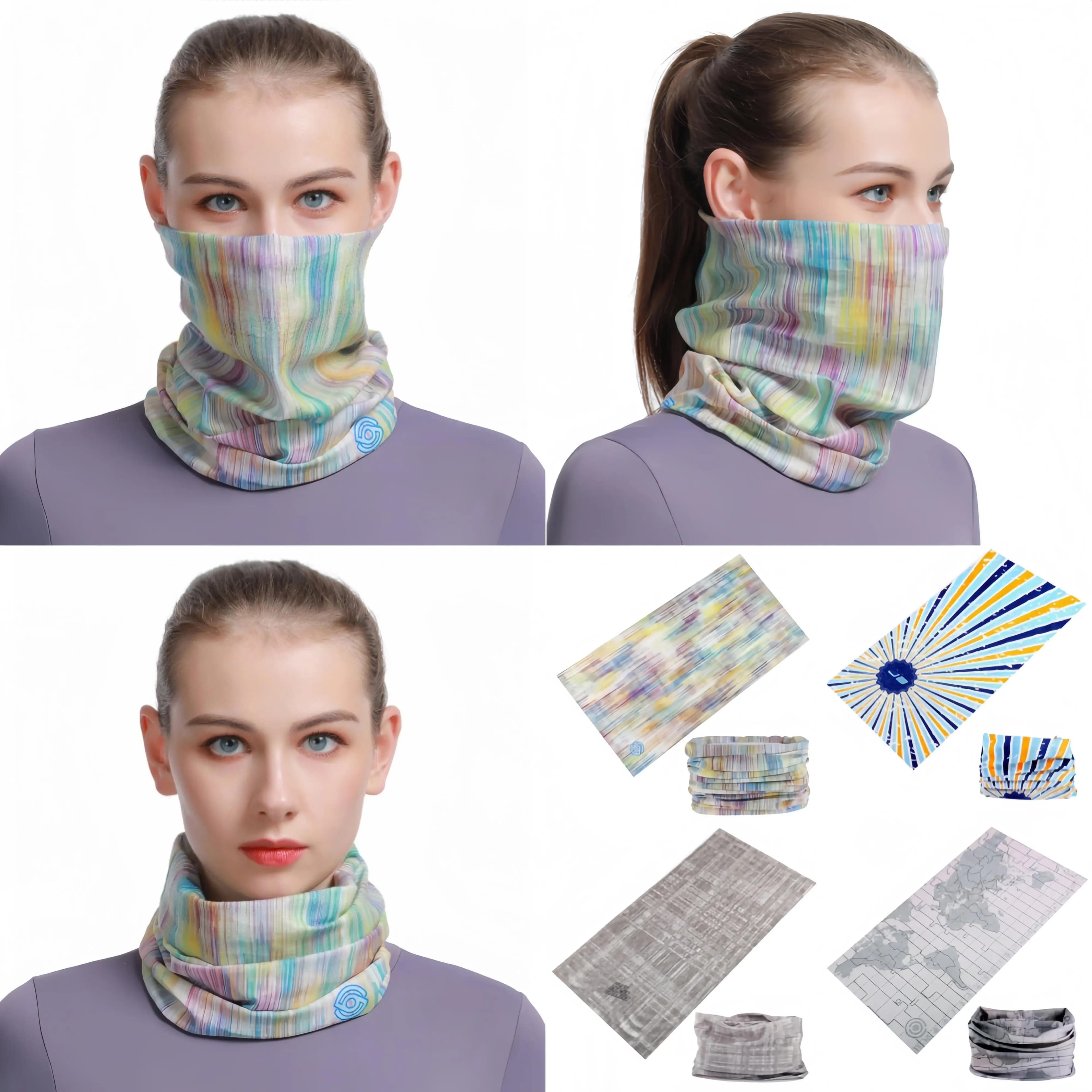 Women's seamless multifunctional cycling stage Men's Bandanas for Striped Face Copricapo Sports Mask Bicycle Wallet