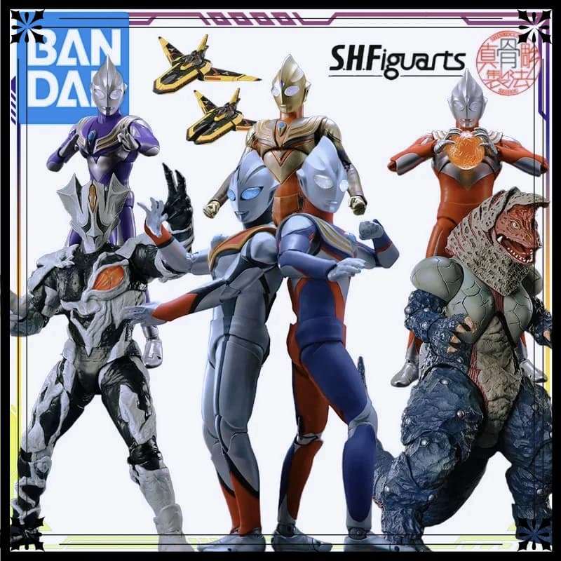 Bandai Originale S.H.Figuarts Shinkocchou Seihou Ultraman Tiga Golza/Glitter Tiga Action Figure Completamente Articolata Modellino Giocattolo