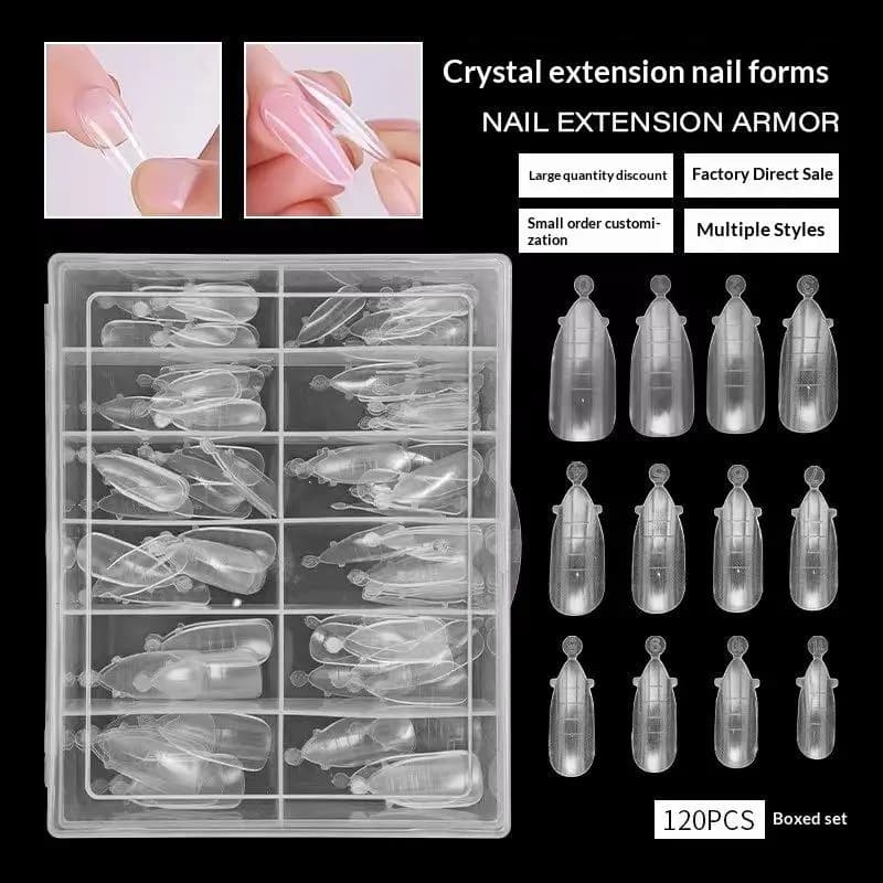 120 Tip Parts for Rapid Nails Extension, Double Shapes for Nail Extension, Complete Cover, Manicure and Nail Art Tool