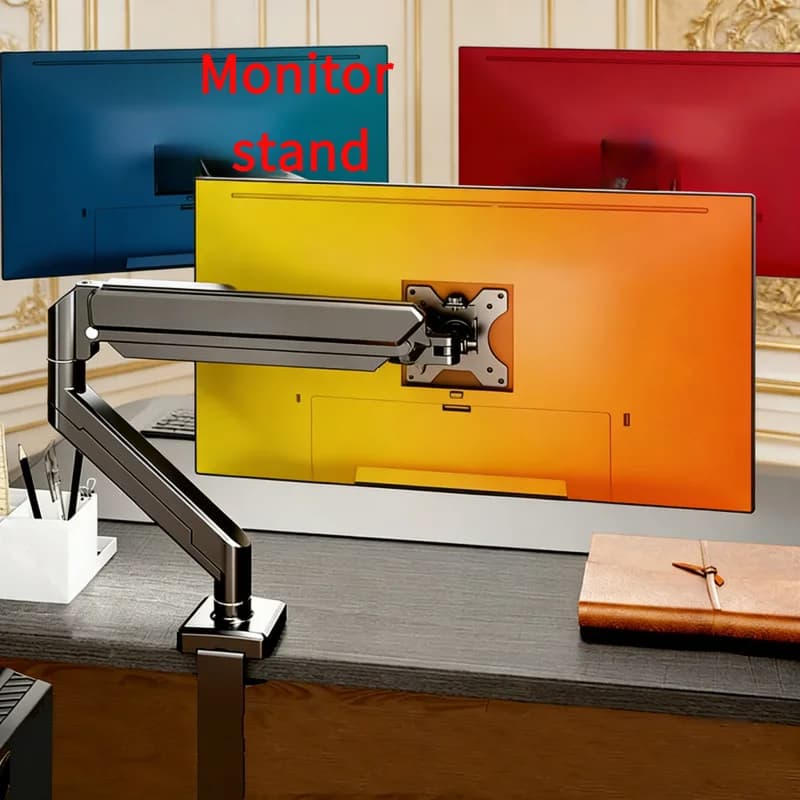 Supporto per monitor singolo per schermi da 13″–32″, braccio per monitor regolabile in altezza con morsetto a C, supporto per monitor per ufficio domestico