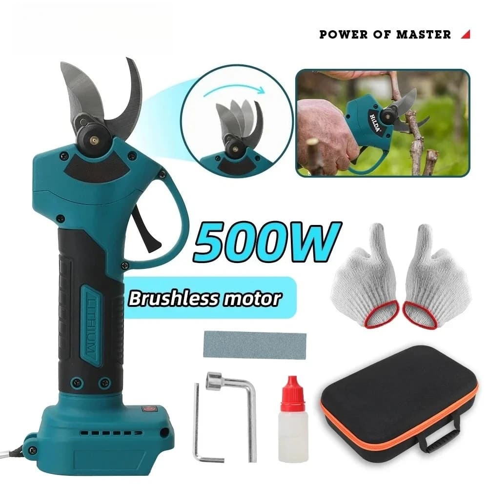 HILDA Electric pruning shears without brushes 500 W power supply Battery garden electric scissors Fruit trees cutter for Makita 18 V Battery