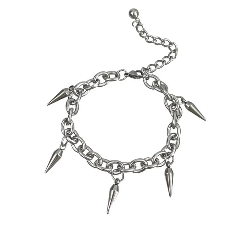 2025 Nuovo braccialetto in acciaio inossidabile per uomo Hiphop Punk Braccialetti con rivetti Cool Rivet Nappa Bracciale con ciondoli Adolescenti Gioielli a mano Regali