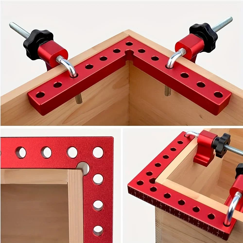 Clip di fissaggio ad angolo retto da 120/140 mm Clip di fissaggio per pannello di posizionamento per dispositivo ausiliario a forma di L da 90 gradi Strumento di serraggio per la lavorazione del legno