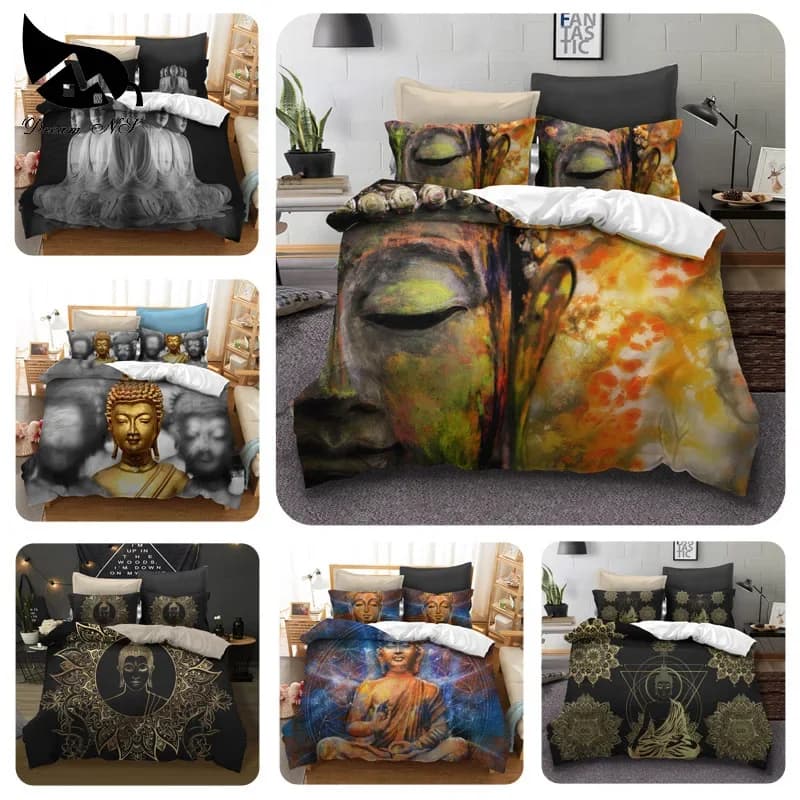 Dream NS 2/3PCS Set biancheria da letto 100% cotone poliestere Buddha sacro cinese Kit copriletto per la casa Tessili per la casa Prodotto finito