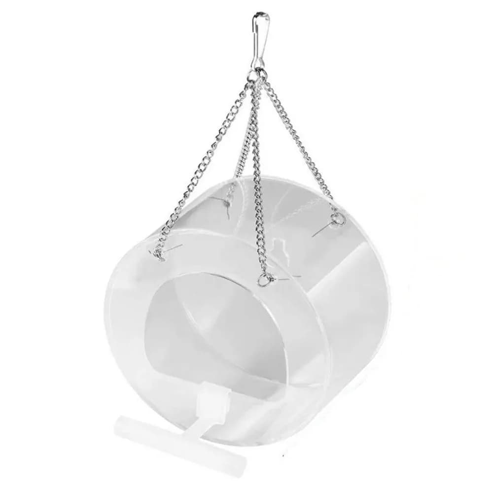Waterproof Hanging Acrylic Bird Feeder Large Capacity Transparent Bird Feeding Station Strong Suction Cup with Hook