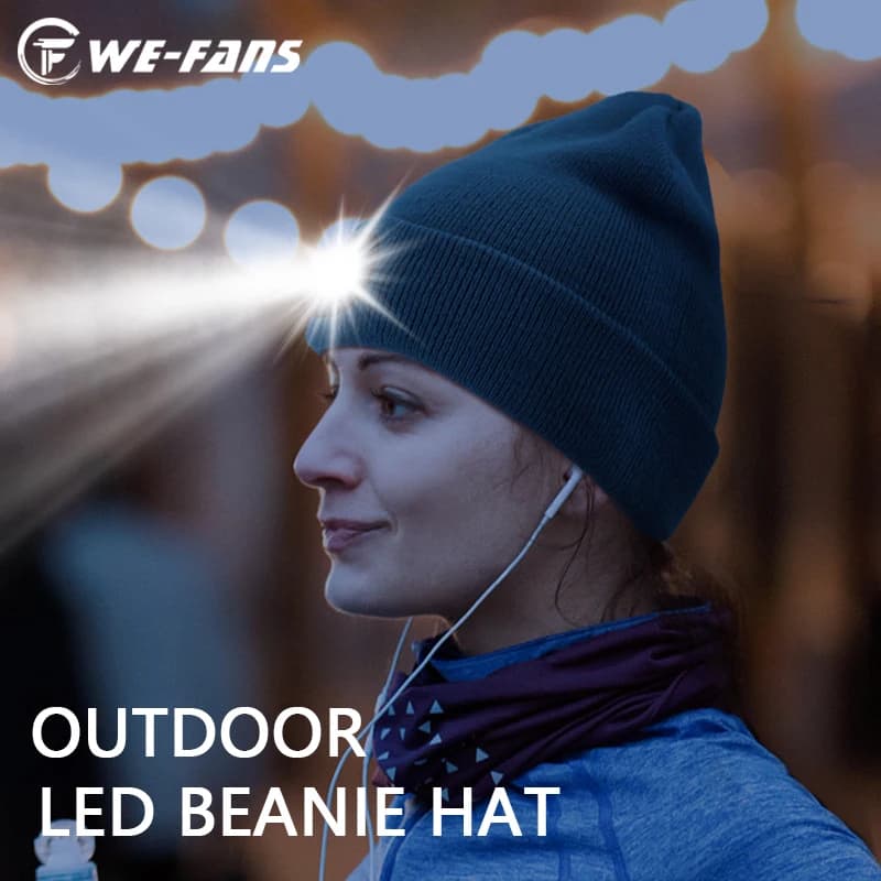 Berretto con Luce LED Integrata, Cappello Invernale Caldo Lavorato a Maglia, per Sport Notturni, Equitazione, Pesca, Berretto Luminoso Unisex per Esterni, Ricaricabile USB