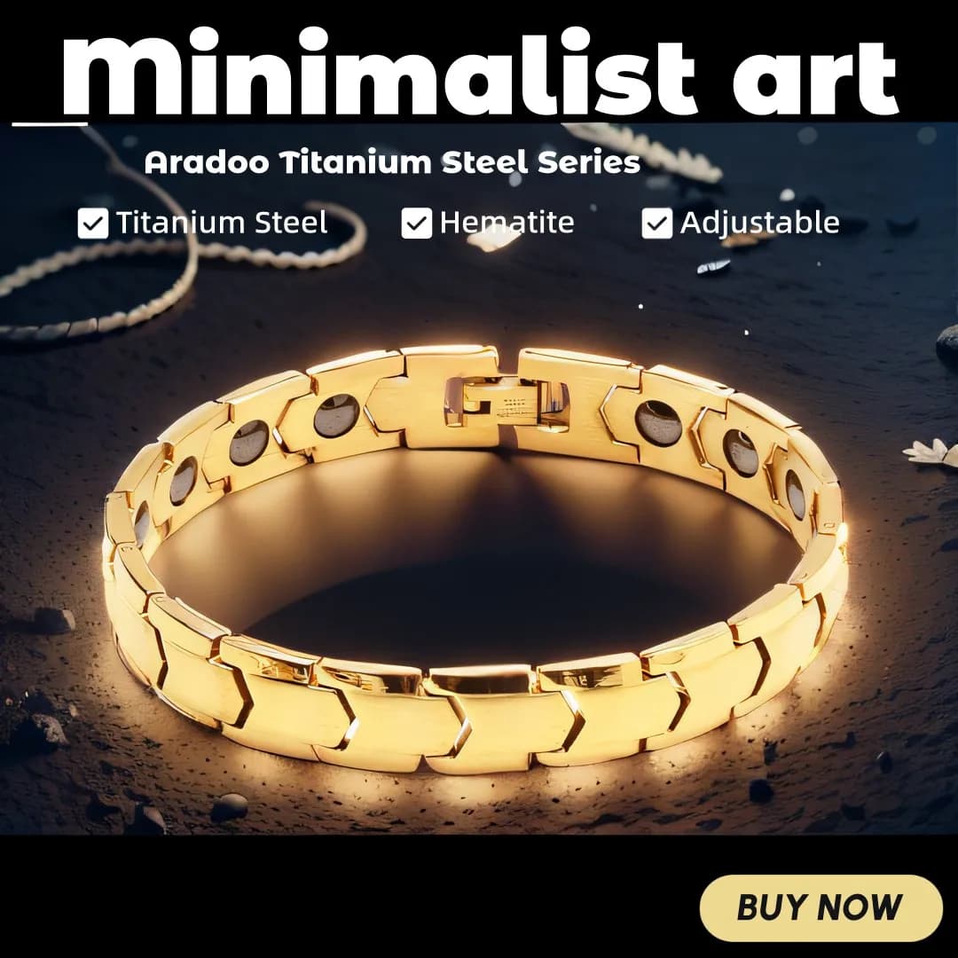 Braccialetti per terapia ematite in acciaio al titanio Bracciale a maglie magnetiche da uomo con design a freccia
