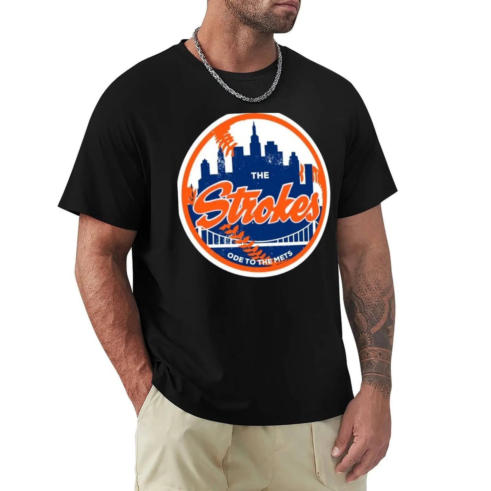 the city of mets T-Shirt Modern Print Casual T-Shirt