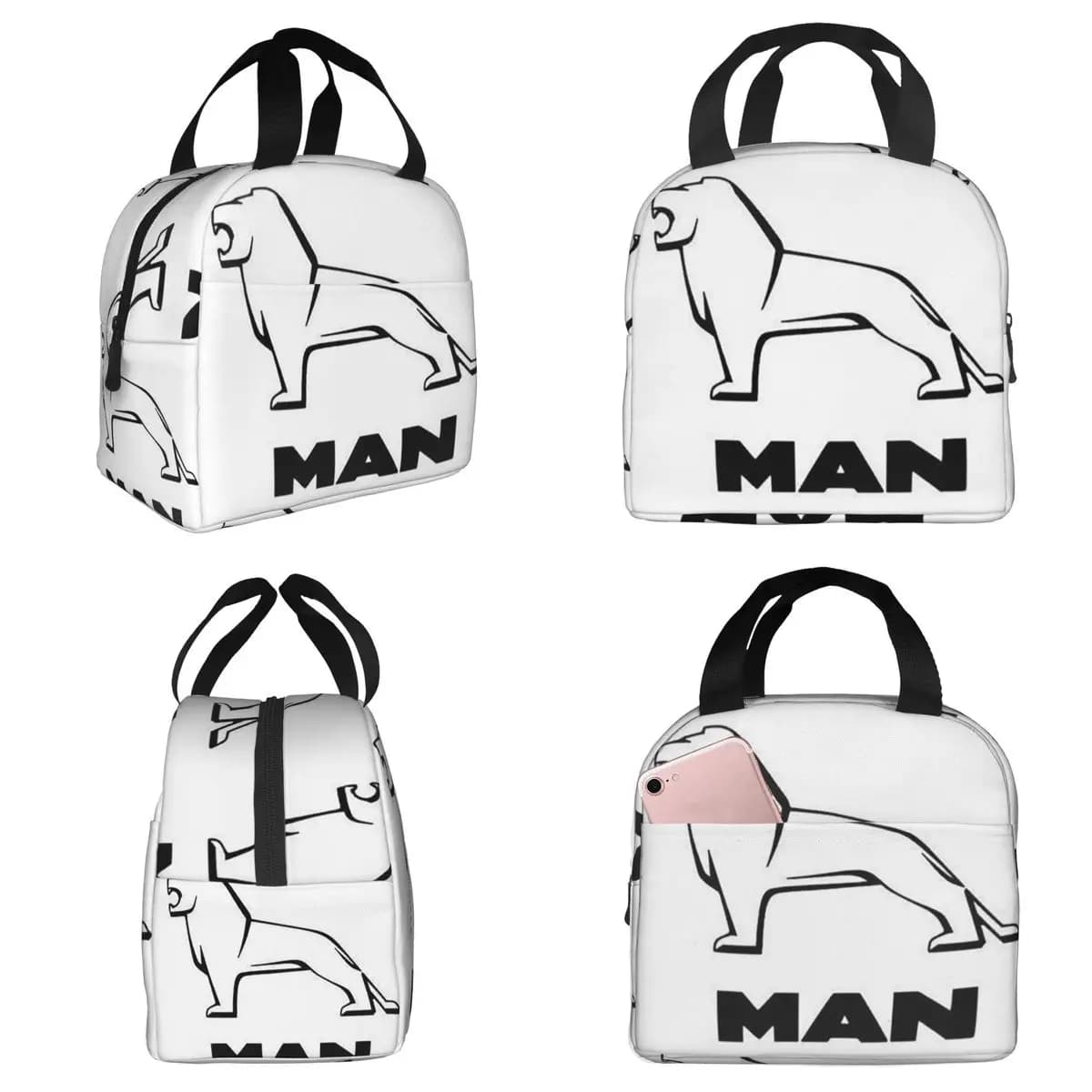 Man Truck Bus Dual-use Logo Insulated Lunch Bag for Women Office Cooler Thermal Food Box Tote Leakproof Lunch Boxes Container