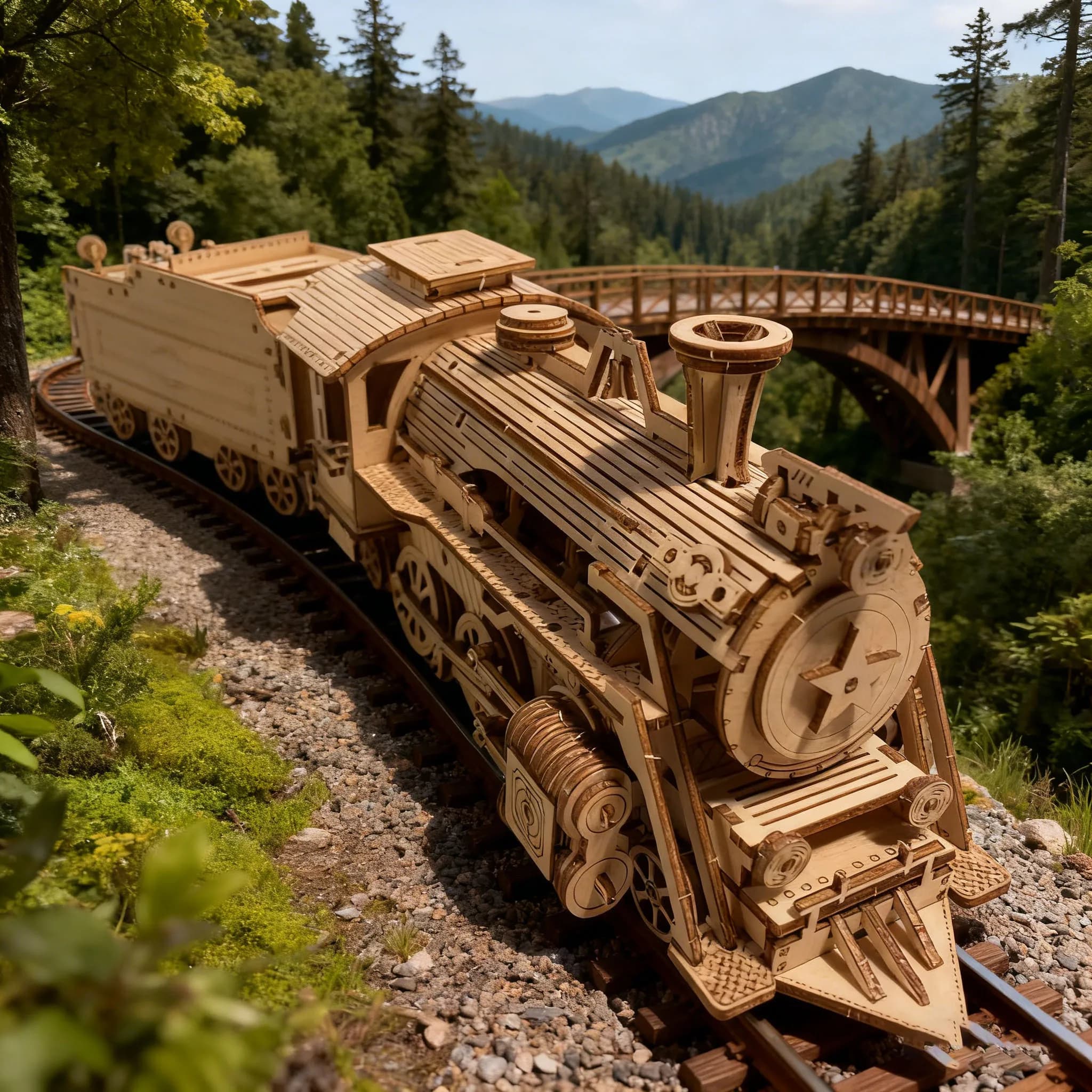 Modello di puzzle del treno in legno 3D Puzzle giocattolo Assemblaggio di camion in legno fai-da-te Regalo di compleanno educativo Regalo di Natale