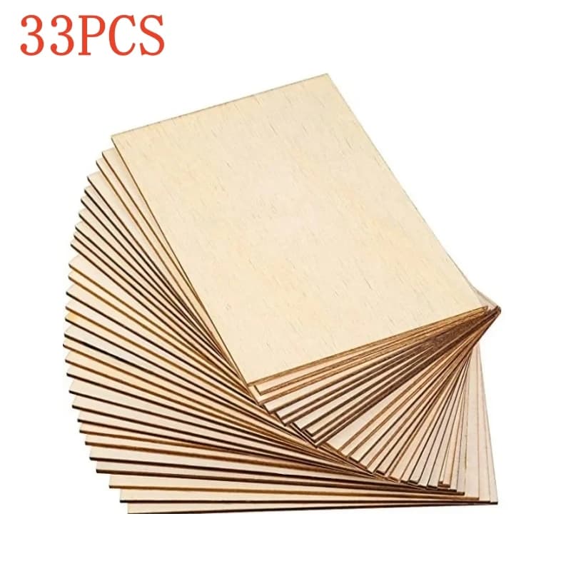 NEJE 33 Pezzi Pannelli in Compensato per Macchina Incisione Laser CNC, per Incisione, Creazioni Fai-da-te, Pittura, Modellismo, Costruzione, Bruciatura e Intaglio