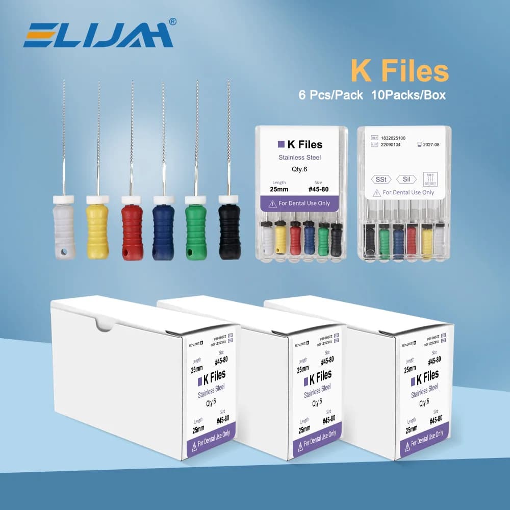 ELIJAH 60 Pz/scatola Dentale K-Files 21mm 25mm In Acciaio Inox Uso Manuale Endodonzia Canalare file Strumenti Strumenti di trattamento