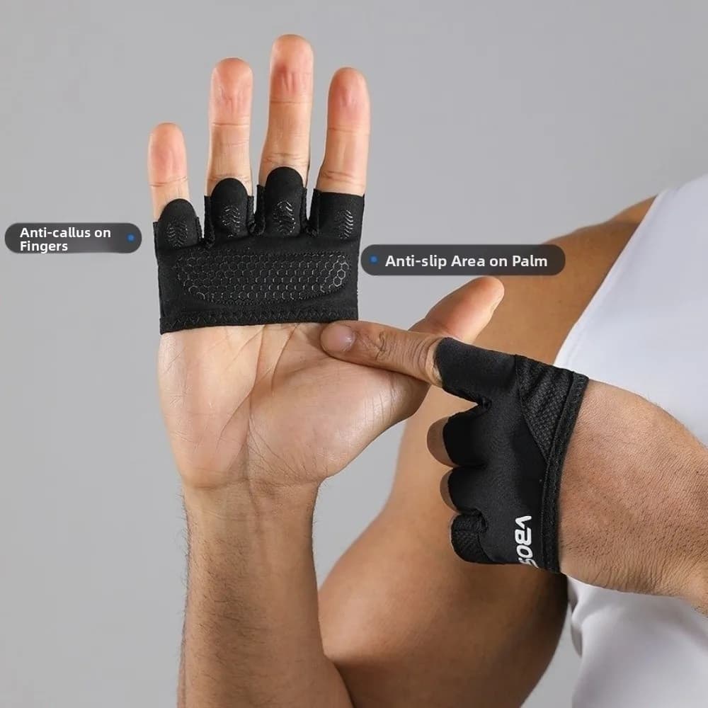 1 Paio di Guanti da Palestra Antiscivolo a Mezzo Dito, Traspiranti, per Sollevamento Pesi, Legends, Palm Protection of the Hand Anti-Callus