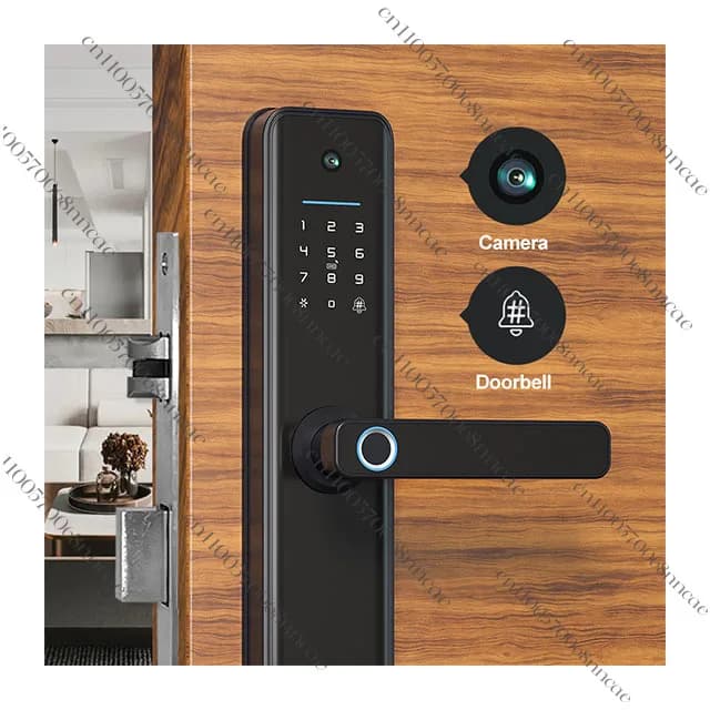 Serratura intelligente multilingue Alexa TTlock serratura per impronte digitali Wifi Tuya serratura intelligente con fotocamera