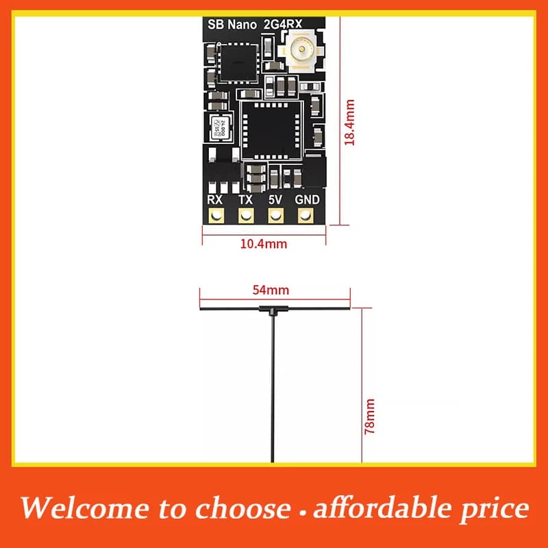 Ricevitore SpeedyBee ELRS-2G4-RX Nano 2.4G ExpressLRS ELRS per Droni FPV Freestyle a Lungo Raggio, Componenti Fai-da-Te