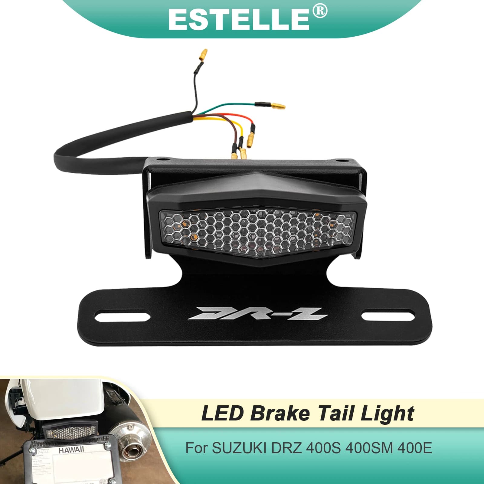 All-in-One Tail Tidy Fender Eliminator LED luce freno per Suzuki DRZ 400S 2000-2020/DRZ 400SM 2005-2020/DR-Z 400E 2000-2020