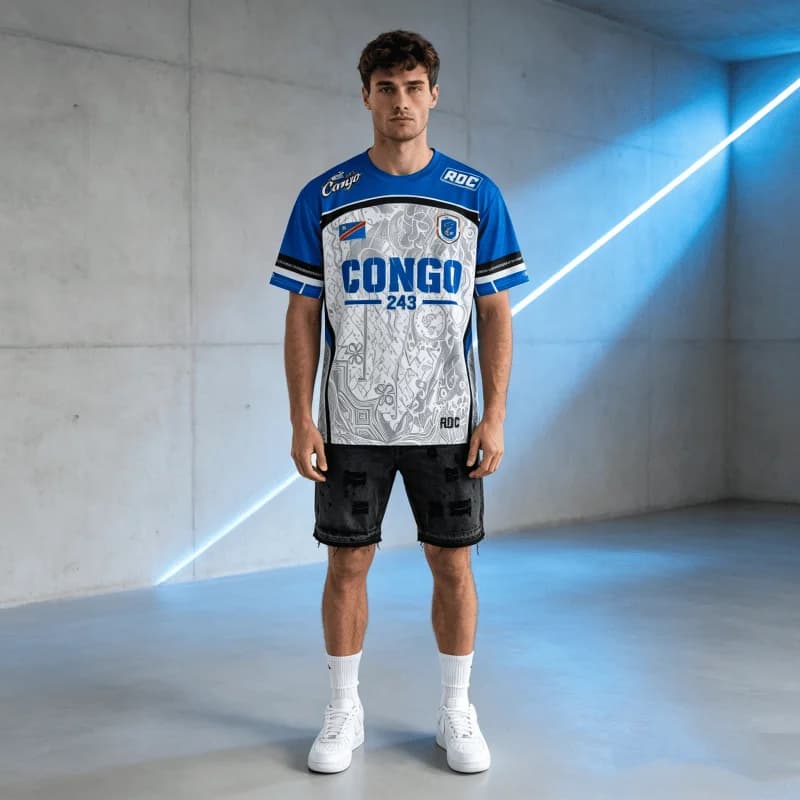 2026 New Congo American Racing Style Football Jersey, Casual Sports Quick Drying T-shirt for Men Star Player Sports T-shirt Y2K
