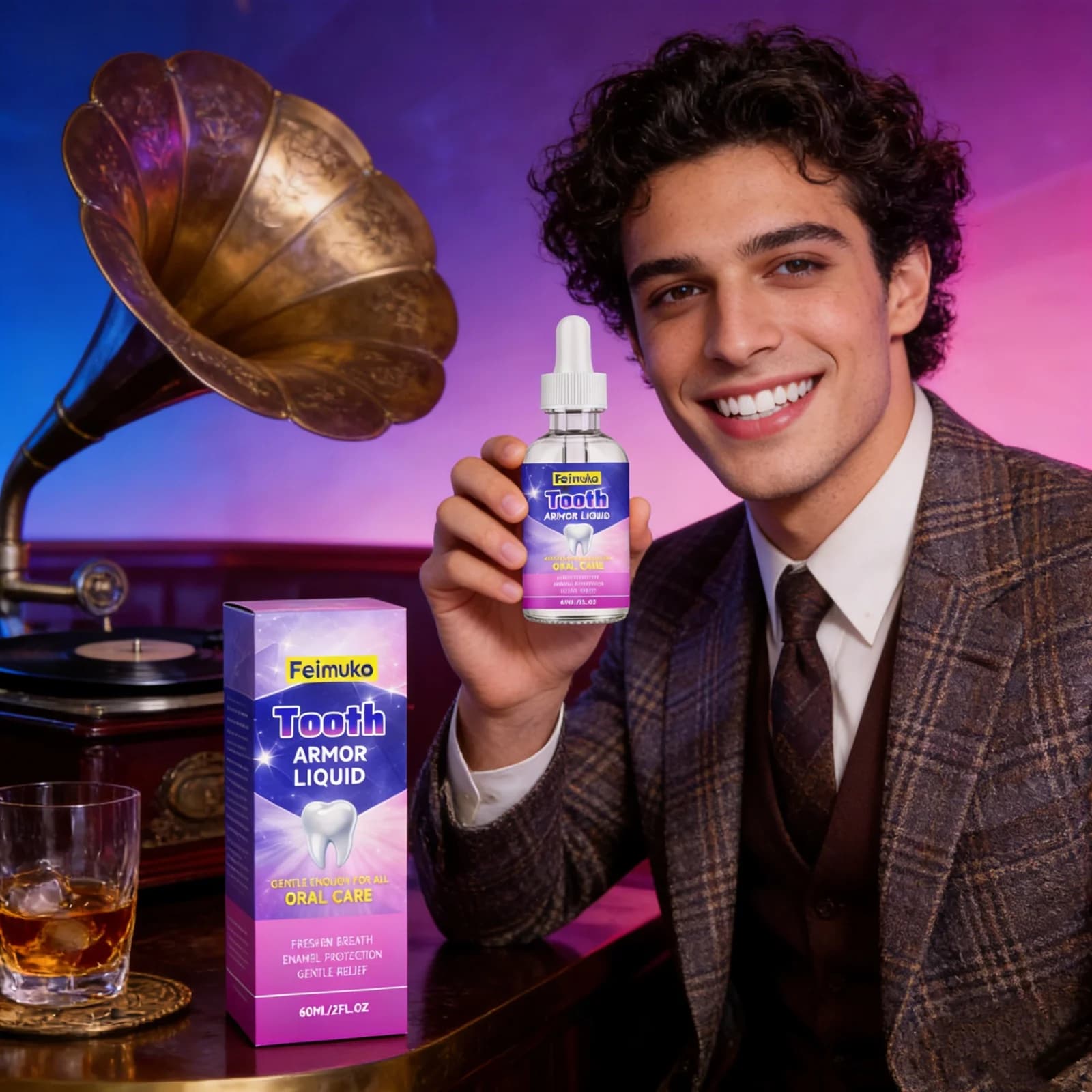 Gocce Liquide per Sbiancamento Denti, Rimozione Macchie, Lenimento Gengive Sensibili, Protezione Smalto, Alito Fresco alla Menta, Siero per Cura Orale