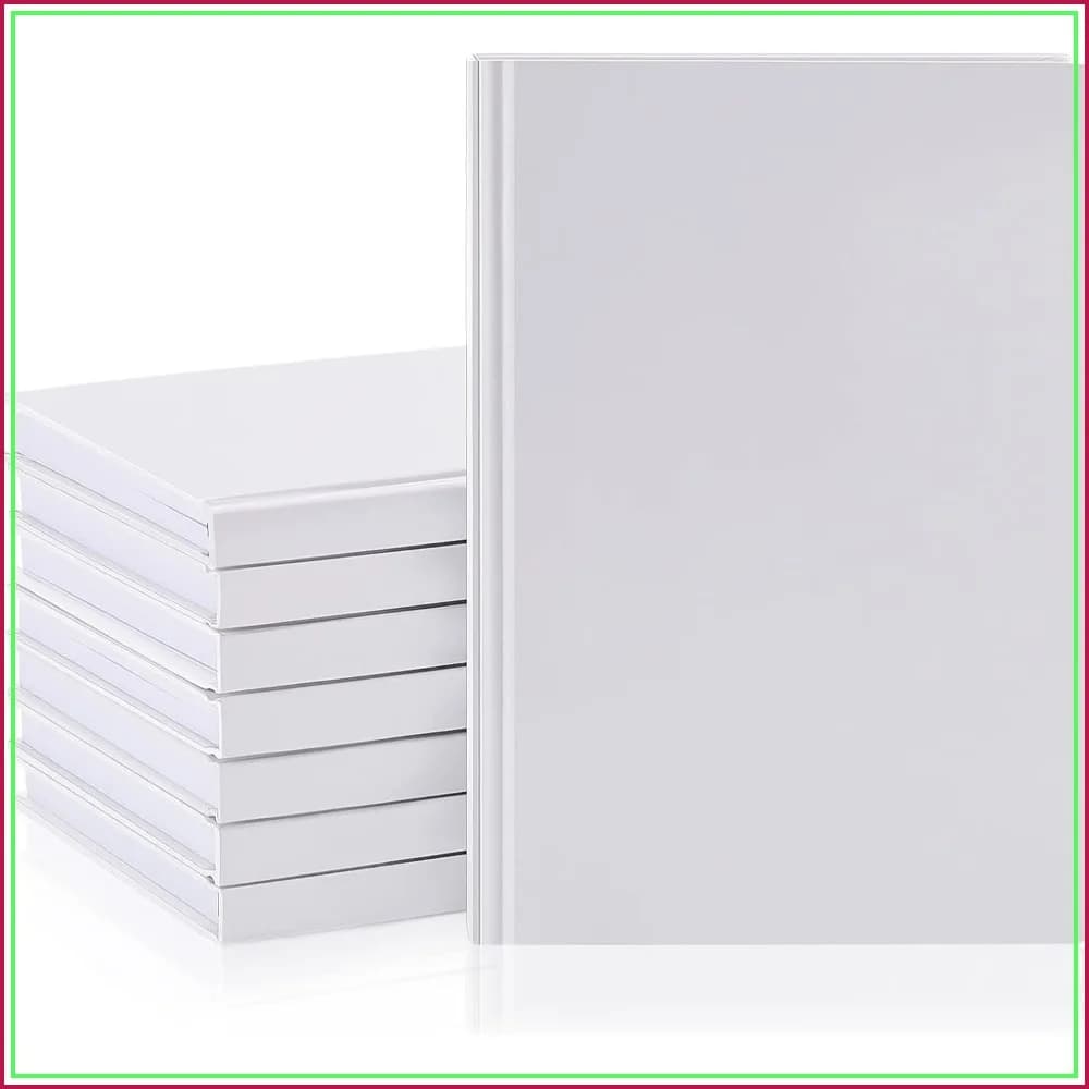 8 Pack A5 Blank Notebooks, 100 Sheets/200 Pages, Kraft Hardcover Sketchbooks for Writing Drawing, 8.3x5.7 in