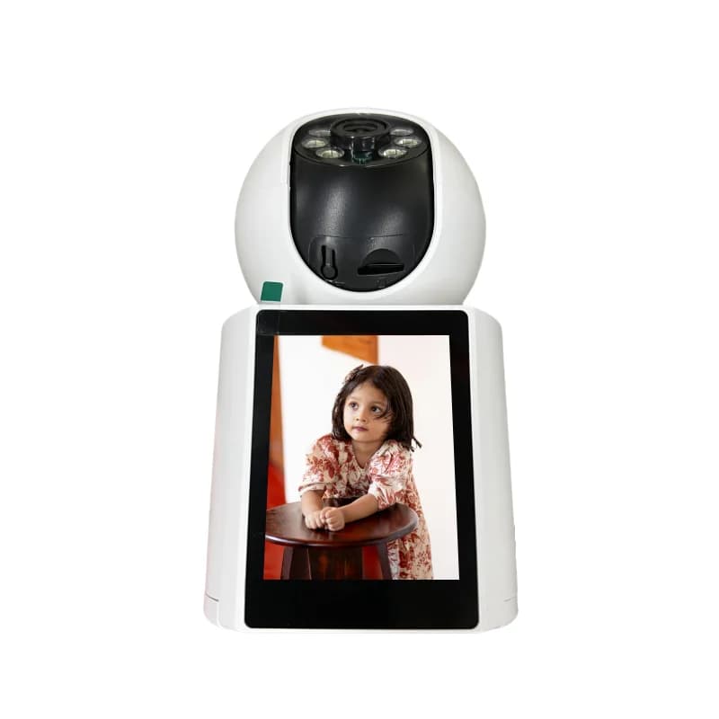 Telecamera di Sicurezza Smart Android con APP, Videochiamata a 360°, Schermo OLED da 2.8'', in Plastica, Monitor per Casa, Bambini e Anziani, Rilevamento Movimento AI Umano