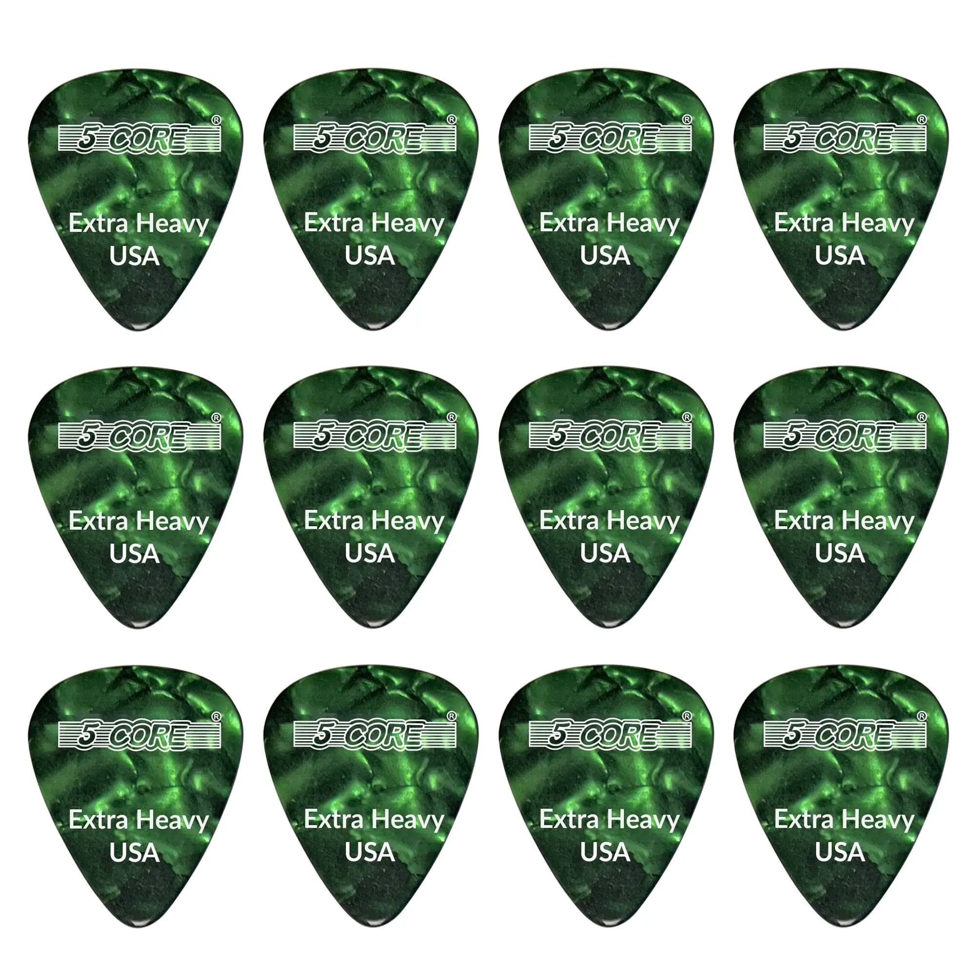 Plettri per chitarra 12 pezzi 1.2mm Plettro in celluloide extra pesante per basso elettrico acustico Sensazione naturale Tono caldo Puas Para