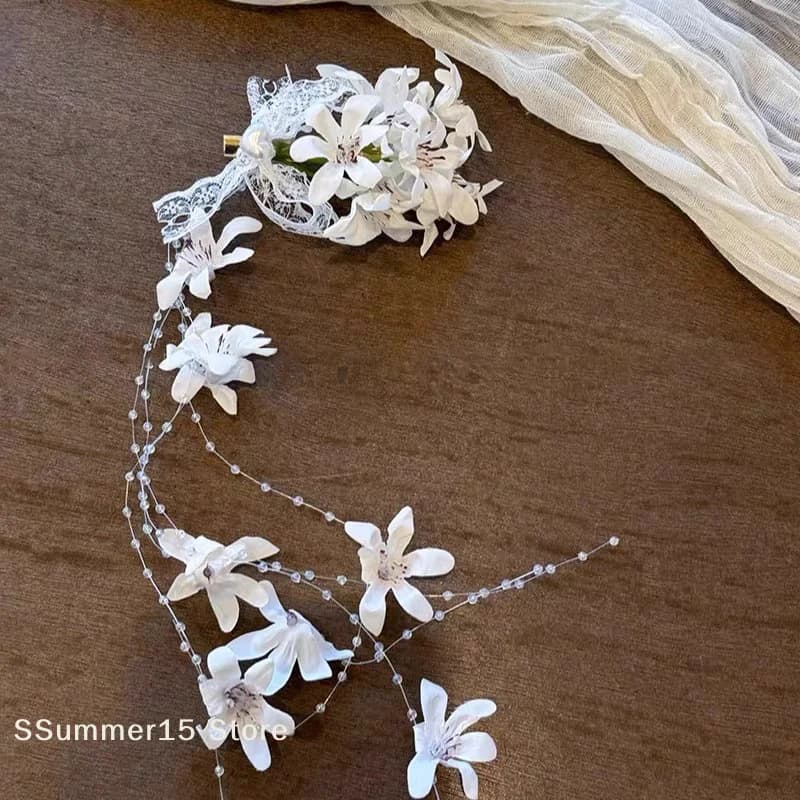 【R】Fermaglio per capelli con nappe floreali dal temperamento dolce per donne e ragazze, elegante e alla moda, versatile accessorio per capelli da fata, regalo