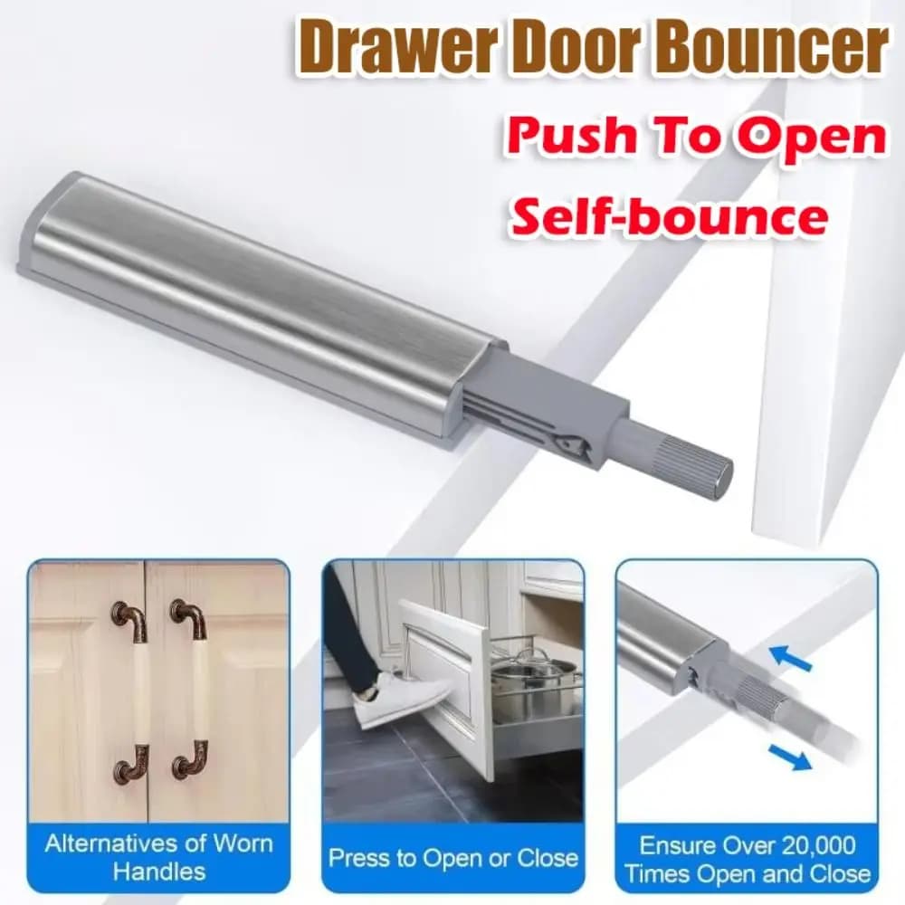 1/3Pcs Durable Stainless Steel Door Stopper Buffer Self-bounce Push To Open Touch Damper Anti-collision Quiet Furniture Closer