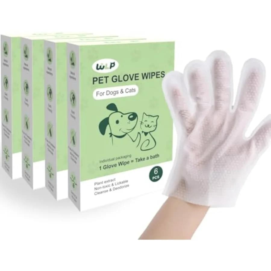 Salviette Detergenti e Deodoranti per Cani e Gatti, Ipoallergeniche, Nutrienti per il Pelo, con Estratto di Aloe e Olio di Jojoba