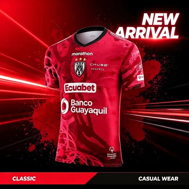 Independiente Del Valle Men Kids Football Jersey Ecuador Oil‑Paint Art Texture Print Soccer Shirt Short Sleeve Fan Sport Uniform