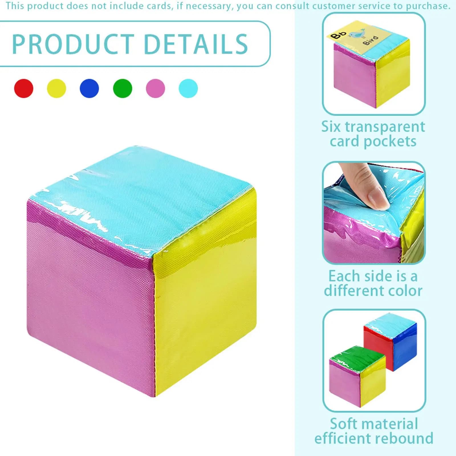 Cube Dice Playing Game Dice with 49 Cards Infant Early Education Toys Soft Game