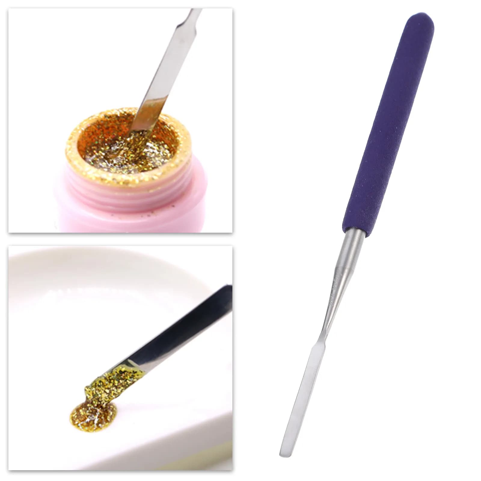 Penna per miscelare smalti in gel in acciaio inossidabile per miscelare i colori sulle unghie finte, unghie naturali o adesivi per unghie, professionale