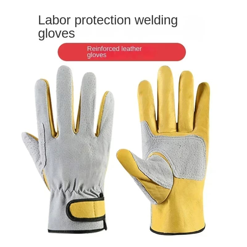 Guanti da lavoro Lavoratori in pelle Lavoro Saldatura Protezione di sicurezza Giardino Sport Moto Driver Guanti resistenti all'usura Codice medio