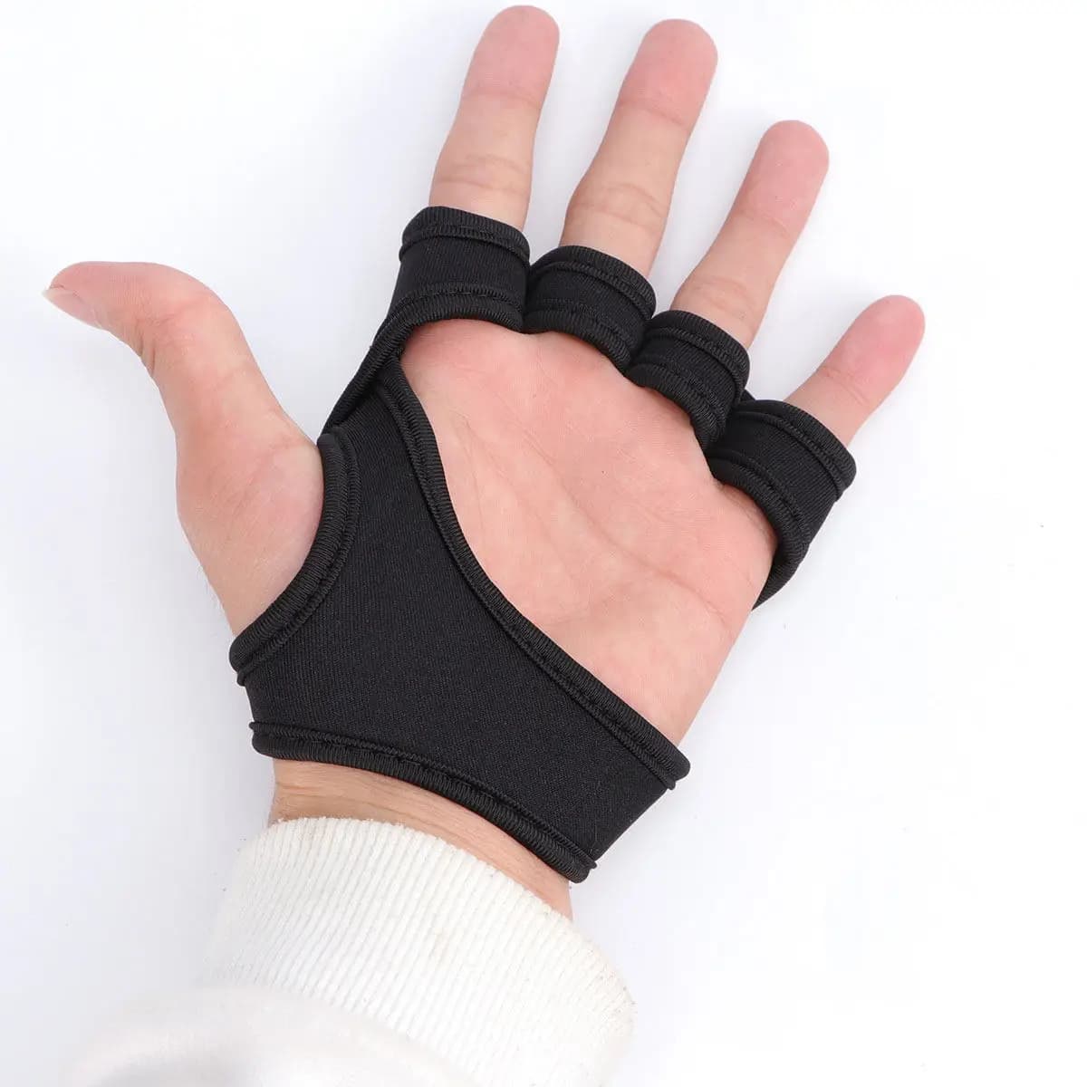 Guanti da Sollevamento Pesi in Silicone Antiscivolo per Uomo e Donna, Guanti da Palestra Ventilati con Supporto per il Polso e Traspiranti Senza Dita