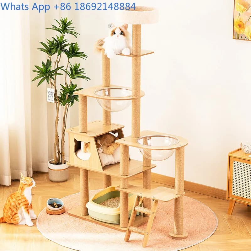 Struttura da arrampicata per gatti Piccolo palo da arrampicata verticale salvaspazio integrato per gatti Albero per gatti multistrato