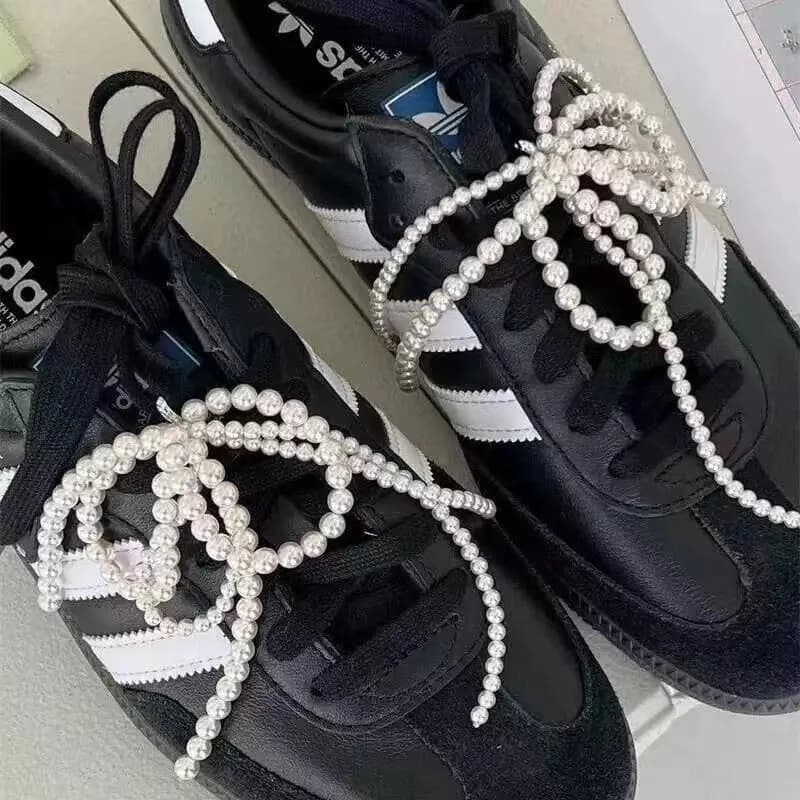 Pearl Beaded Shoelace Charm, Detachable Shoe Lace Accessory, Sweet Shoe Decoration for Sneakers