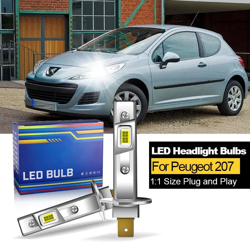 2PCS CANbus Per Peugeot 207 SW 2008 2009 2010-2013 Fari A LED H1 H7 Lampadine A Fascio Alto Basso 9600LM Bianco 12V Plug and Play