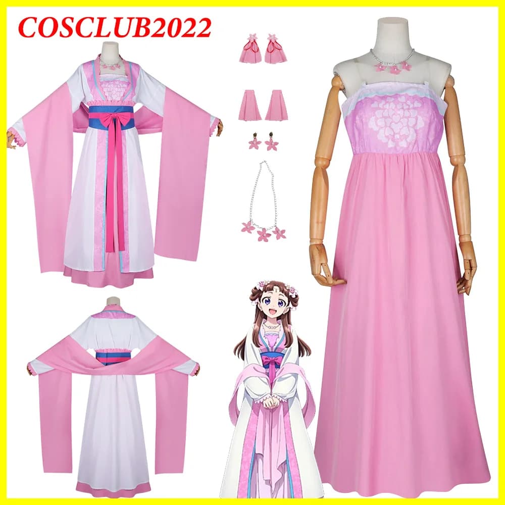 The Apothecary Anime Diaries Lady Lishu Cosplay Kimono Costume Earrings Necklace Women's Dresses Dresses Fantasy Halloween Dress