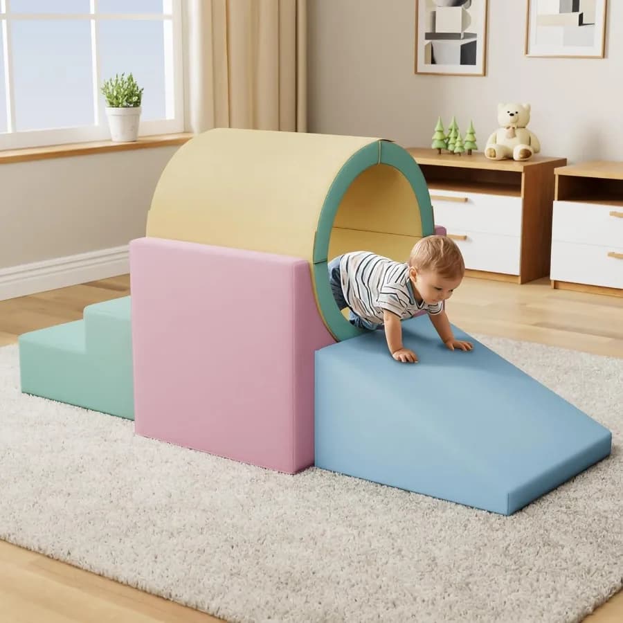 Blocchi da arrampicata Set da gioco per attività in schiuma morbida Divano per bambini Attrezzatura da ginnastica per scalare e scorrere a casa Prescolare